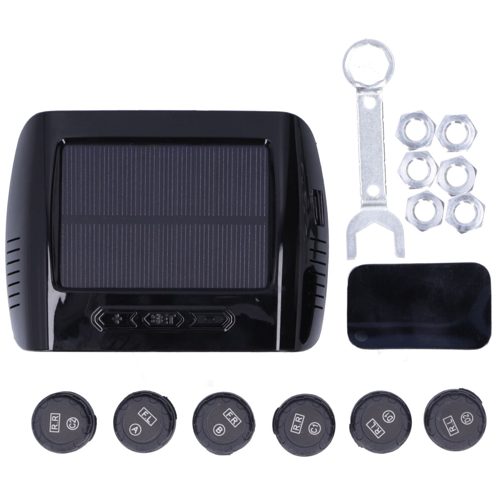 Solar Powered Tire Pressure Monitoring System Real Time Monitoring With Color Lcd Display And 5 Alarm Modes For Vehicles Including Suvs And Rvs 9138057928228