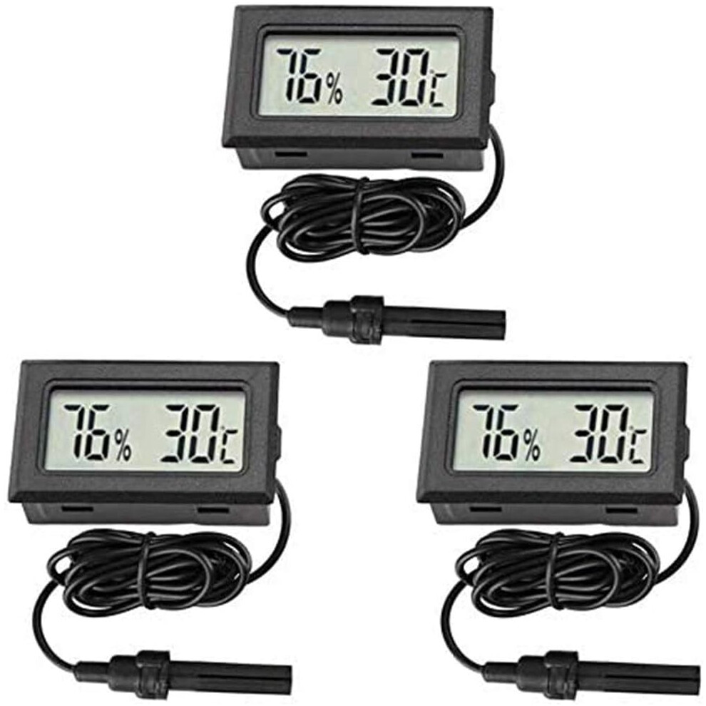 Compact Display Hygrometer Thermometer, Indoor Outdoor Temperature Humidity Monitor With External Probe And Fast Refresh Rate