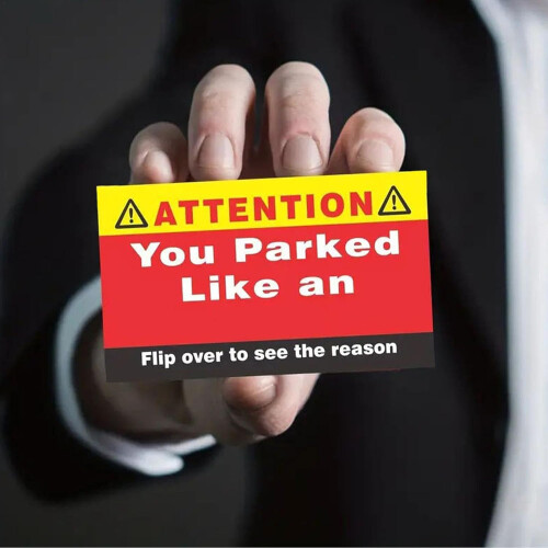 Scheisse Parked Wrong Parking Note Offensive Cards for Windscreen Bad Parking Notes 1