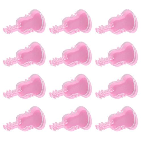 12Pcs Violin Shape Candy Box Plastic Candy Chocolate-Pink