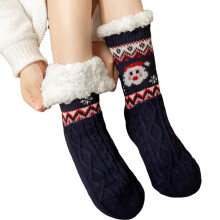 Festival Acryl Vloersokken Winter Warmte Nachtkleding-Diepblauw