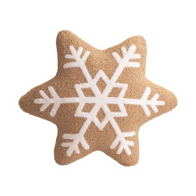 Snowflake Pattern Throw Pillow-light brown hexagon 20cm