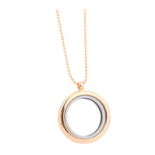 Alloy Necklace Jewelry Petite Necklaces for Women Initial Necklace with Locket Pendant Memory Locket Pendant Round Necklace Made of Alloy Golden