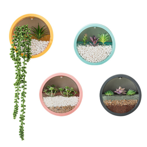 Vertical Space Saving Plastic Wall Planter For Indoor-Pink M 1