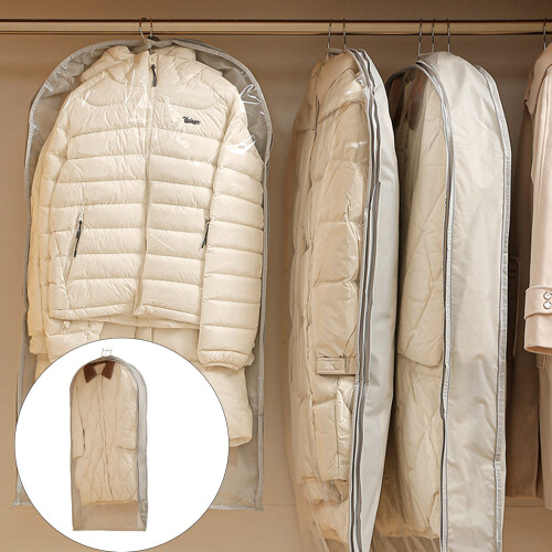 Practical PEVA Dustproof Garment Bag Visible Window-White S 1