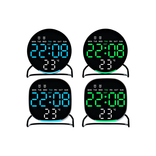 Digital Alarm Clock for Bedroom Desk Clock-Square green light 1
