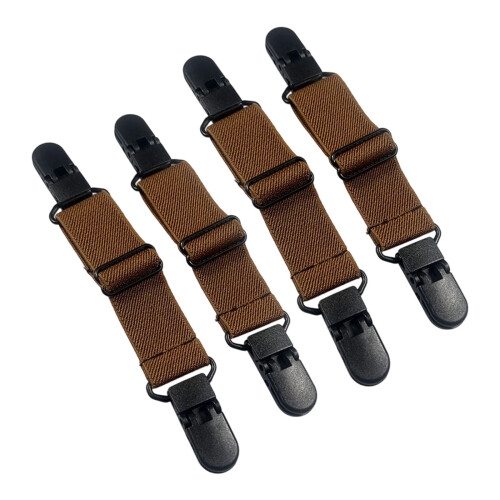 Flexible Reusable Plastic Fasteners Clip Band With-light brown