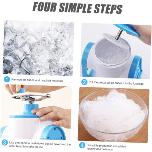 Shaved Ice Machine Manual Ice Crusher PP Material Easy Cleaning Operation 2