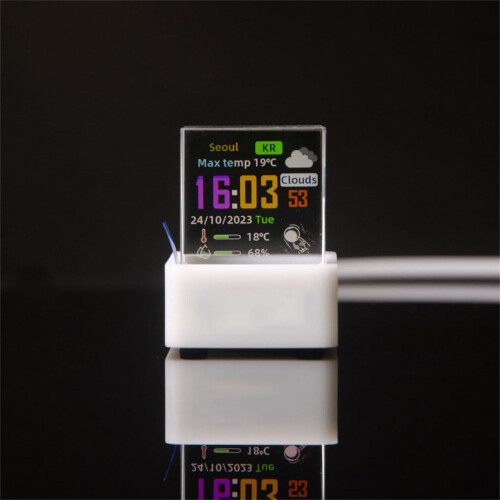 Wireless Desk Clock WiFi Smarts Weather stations Digital-White 2