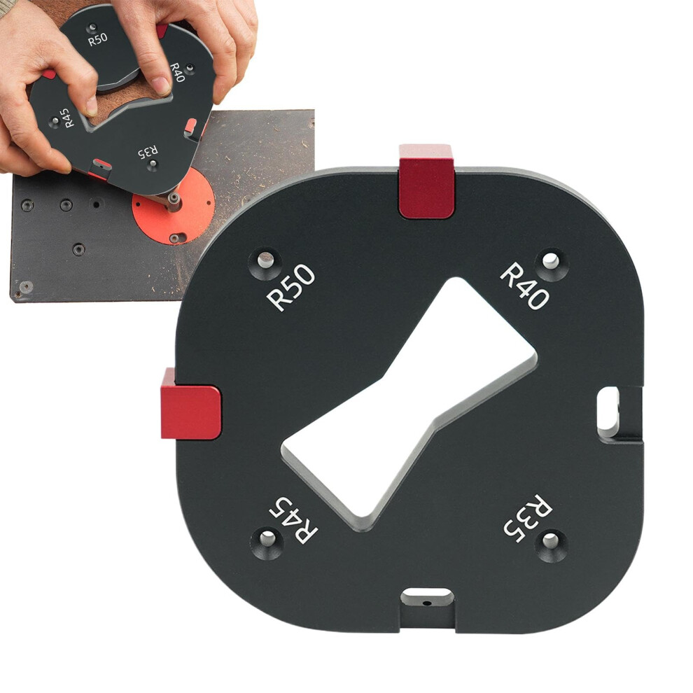 Round Corner Radius Template, Aluminum Alloy, 4In1 Arc Angle Positioning Template, R3550 9365049785112