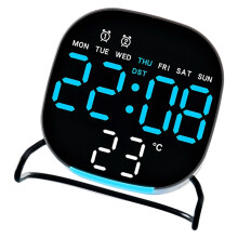 Digital Alarm Clock for Bedroom Desk Clock-Square blue light