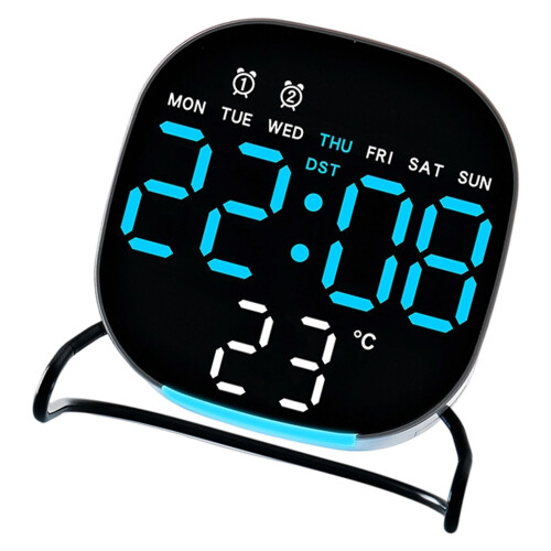 Digital Alarm Clock for Bedroom Desk Clock-Square blue light