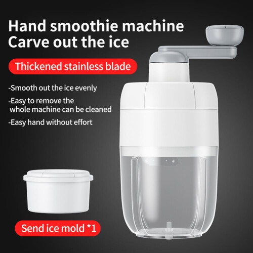 Small Manual Ice Crusher HandCranked Mini Ice Grinder for Kitchen Gadgets, Compact Size, Manual Operation 1