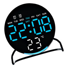 Digital Alarm Clock for Bedroom Desk Clock-Circular blue light