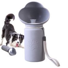 Portable Water Bottle for Dogs, Foldable Water Cup Container Gray B