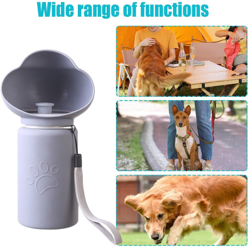 Portable Water Bottle for Dogs, Foldable Water Cup Container Gray B 2