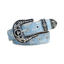 Ceinture en jean pour femmes, Style Punk, avec-Vache bleu clair