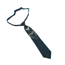 Jk Uniform Black Ties Metal Chain Butterfly Collar Japan-32CM