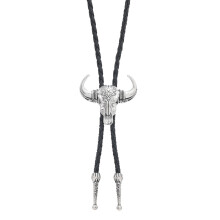 Unieke stijl legering Bullhead Bolo ketting-oude witte K