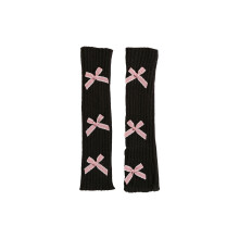 1 paar draagbare armmouwen elegante strikken-Zwart roze strik