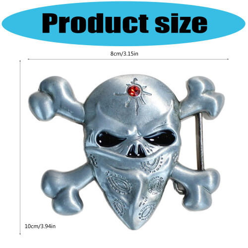 Multipurpose Punk Skull Buckle Metal Texture Comfortable-Silver 1