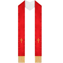 Reversible Clergy Stole Shawl for Church Activitiy-Red White L