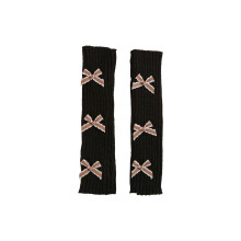 1 paar comfortabele armhoezen met decoratieve-Zwartbruine strik