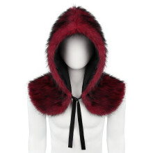 Capelet en peluche médiéval, châle à capuche, écharpe-Bourgogne