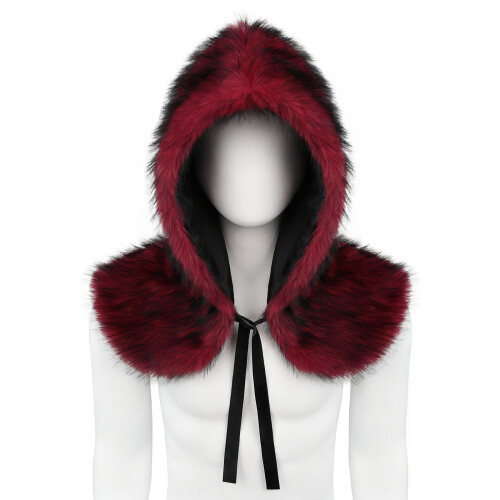 Capelet en peluche médiéval, châle à capuche, écharpe-Bourgogne