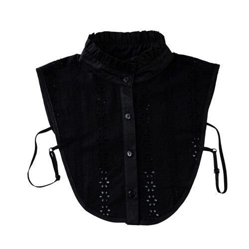 Soft Detachable Spread Lapel Collar Decorative Neckpiece-Black
