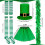 Chapeau Panama vert, couvre-chef décoratif lutin vert,-UN 4