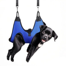 Dog grooming hammock, pet grooming harness for nail trimming with 2 carabiners, Large