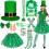 Chapeau Panama vert, couvre-chef décoratif lutin vert,-UN 7