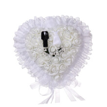 Lace Floral Ring Pillow for Weddings Elegant Ring Pillow for Decoration for Bride and Groom at Engagement and Wedding Ceremonies and Stylish