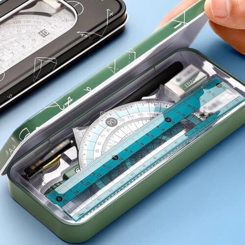 School Compass Math Geometry Kit Set, 8 Pieces with Storage Box 2