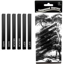 6 Pieces Pressed Drawing Charcoal Set, Pencil Charcoal Sticks for Sketches