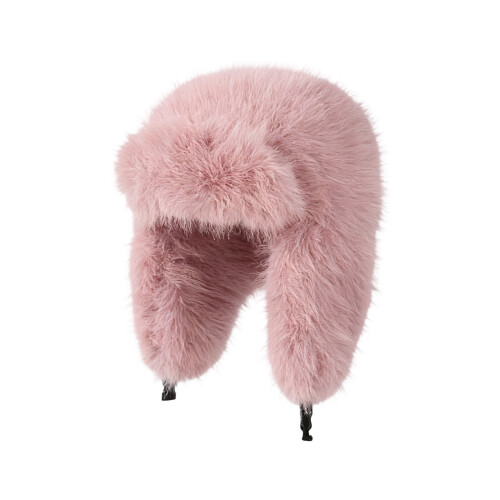 Adjustable Winter Earmuffs Hat with Plush Exterior-Pink