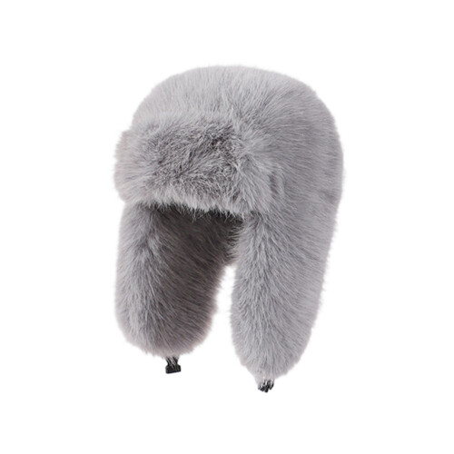 Plush Ear Flap Hat Featuring Thick Insulation for-light gray