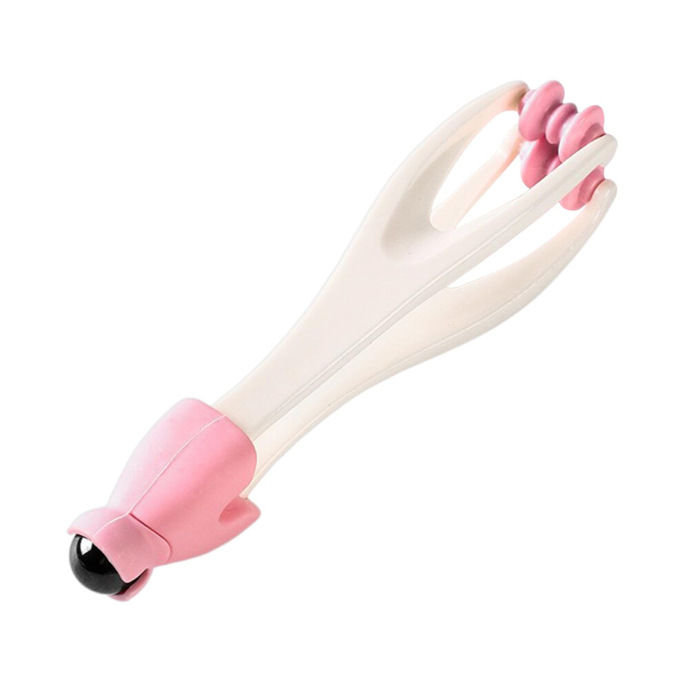 Finger Massager, Manual Pressure Point Massage Device, Portable Roller Massager Wireless For Stress Relief At Home Gym Women Men Pink