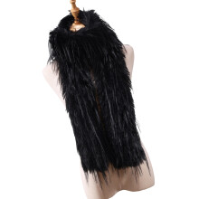 Premium Shawl Winter Scarf Warm Furry Shawl Multipurpose-Black