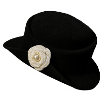 Elegant Camellia Decorated Fisherman Hat for Everyday-Black M