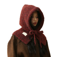 Korean Knitted Balaclava Hat with Adjustable NeckTie and-1