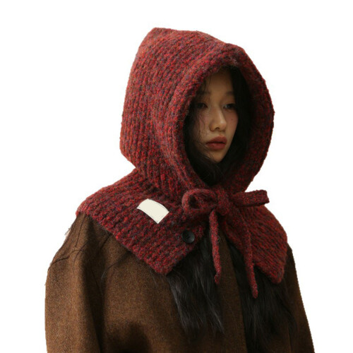 Korean Knitted Balaclava Hat with Adjustable NeckTie and-1