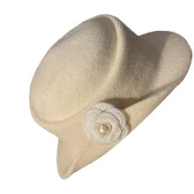 French Style Fisherman Hat Fashion Winter Hat Decorated-Cream M