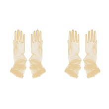 2 Pairs of Breathable Mesh Gloves Elegant Design-Champagne 70