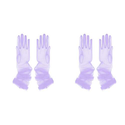 Comfortable Elastic Wedding Gloves 70cm Long-Light Purple 70