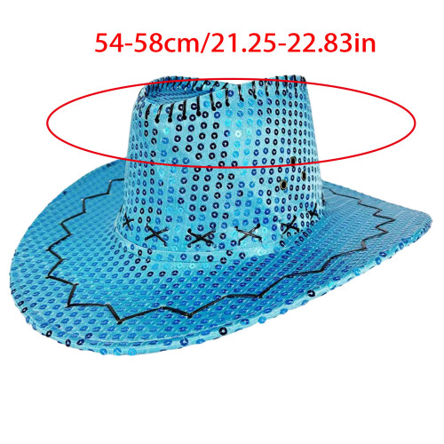 Sparkly Practical Cowboy Hats with Sequins for-Pink 2