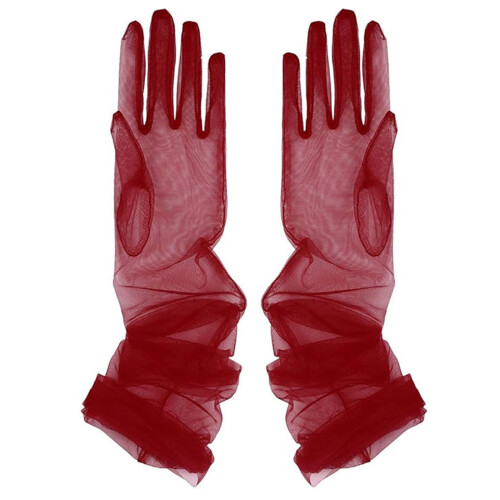 Comfortable Elastic Wedding Gloves 70cm Long-Light Purple 70 2