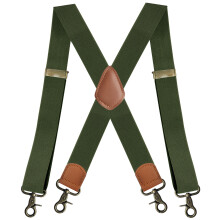 Practical Elastic Suspenders for Men X Back Clip-Army Green