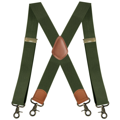 Practical Elastic Suspenders for Men X Back Clip-Army Green